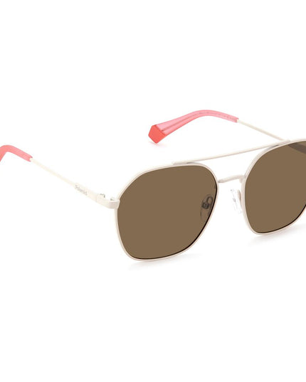 Polaroid Beige Stainless Steel Sunglasses