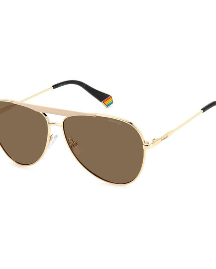Polaroid Gold Stainless Steel Sunglasses