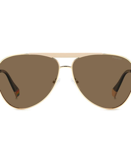 Polaroid Gold Stainless Steel Sunglasses
