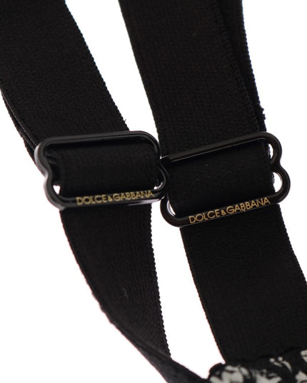 Dolce & Gabbana Black Silk White Lace Stretch Underwear Bra