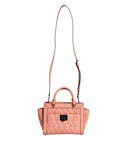 Michael Kors Peach Quilted Leather Logo Crossbody VIVIANNE Messenger Bag