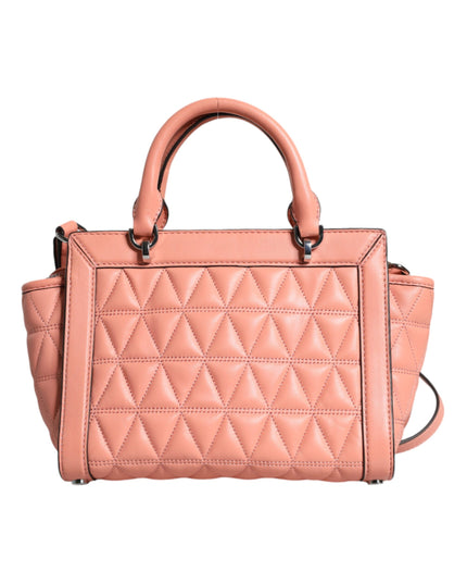 Michael Kors Peach Quilted Leather Logo Crossbody VIVIANNE Messenger Bag