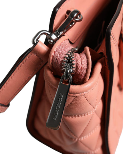 Michael Kors Peach Quilted Leather Logo Crossbody VIVIANNE Messenger Bag