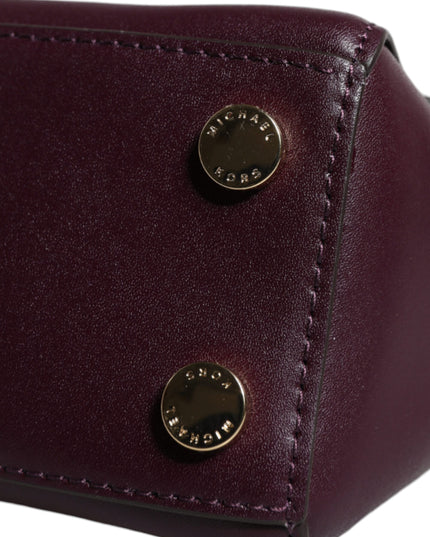 Michael Kors Purple Leather Logo Plaque Crossbody MINDY Satchel Bag