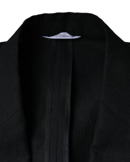 Dolce & Gabbana Black Linen Double Breasted Dress Blazer