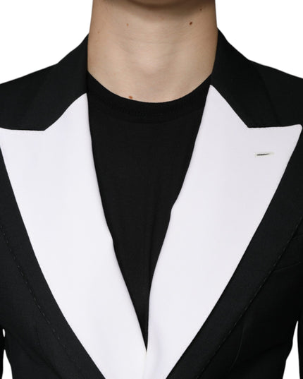Dolce & Gabbana Black White Single Breasted Dress Blazer