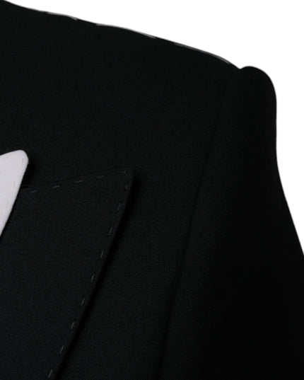 Dolce & Gabbana Black White Single Breasted Dress Blazer