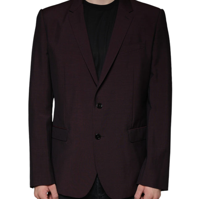 Dolce & Gabbana Bordeaux Wool Single Breasted Dress Blazer