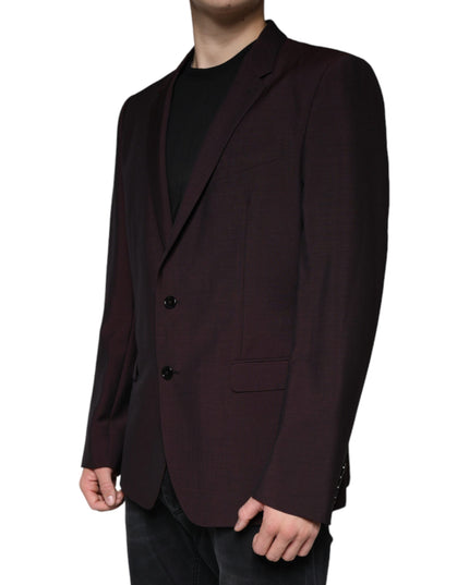 Dolce & Gabbana Bordeaux Wool Single Breasted Dress Blazer