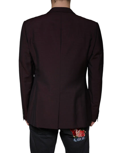 Dolce & Gabbana Bordeaux Wool Single Breasted Dress Blazer