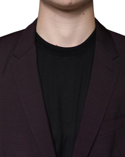 Dolce & Gabbana Bordeaux Wool Single Breasted Dress Blazer