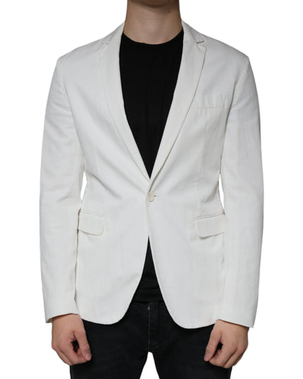 Dondup White Single Breasted One Button Dress Formal Blazer