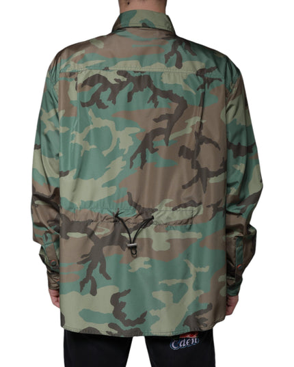 Dolce & Gabbana Multicolor Camouflage Button Down Shirt