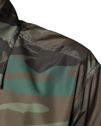 Dolce & Gabbana Multicolor Camouflage Button Down Shirt
