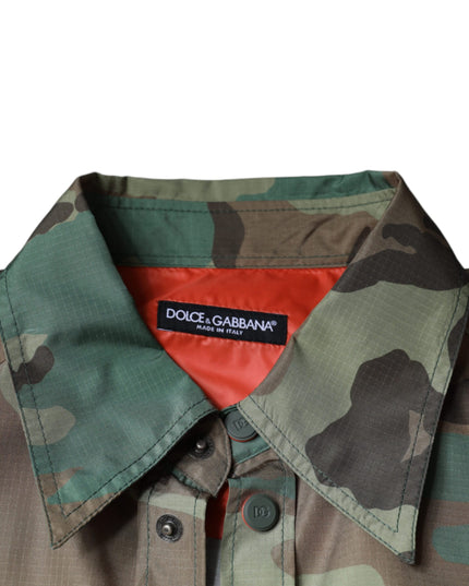 Dolce & Gabbana Multicolor Camouflage Button Down Shirt