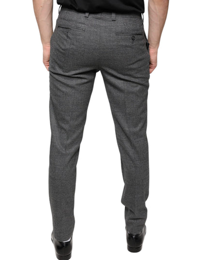Dolce & Gabbana Gray Check Tartan Wool Skinny Pants