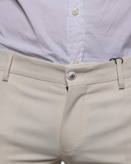 Dolce & Gabbana Off White Chino Wool Skinny Pants