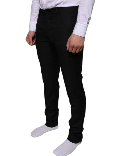 Dolce & Gabbana Black Wool Skinny Dress Formal Pants