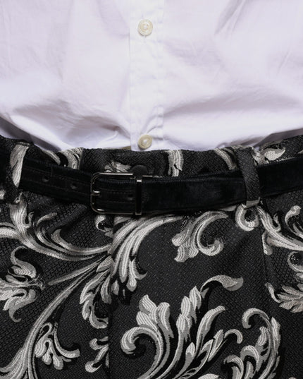 Dolce & Gabbana Black Jacquard Skinny Dress Pants