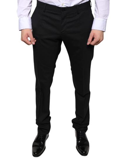 Dolce & Gabbana Black Wool Skinny Dress Formal Pants