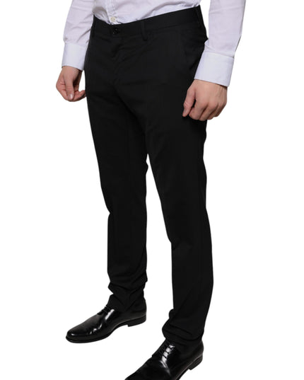 Dolce & Gabbana Black Wool Skinny Dress Formal Pants
