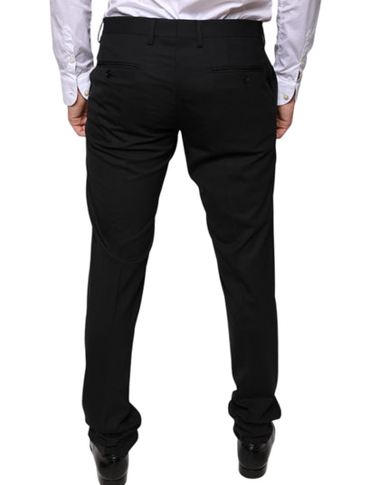 Dolce & Gabbana Black Wool Skinny Dress Formal Pants