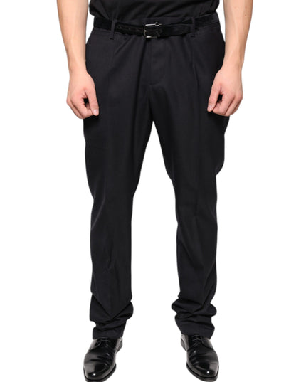 Dolce & Gabbana Black Wool Skinny Dress Formal Pants