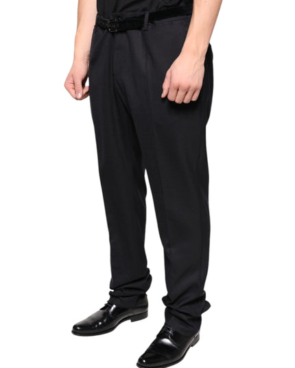 Dolce & Gabbana Black Wool Skinny Dress Formal Pants