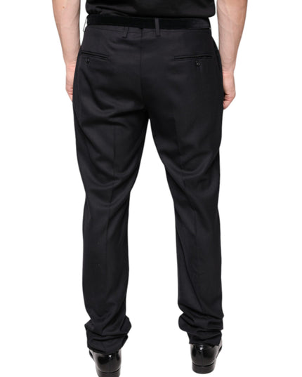 Dolce & Gabbana Black Wool Skinny Dress Formal Pants