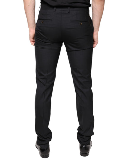 Dolce & Gabbana Black Wool Skinny Men Dress Pants
