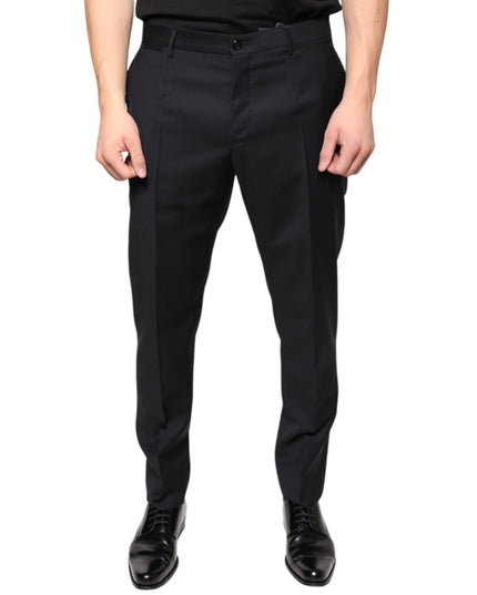 Dolce & Gabbana Black Wool Skinny Men Dress Pants