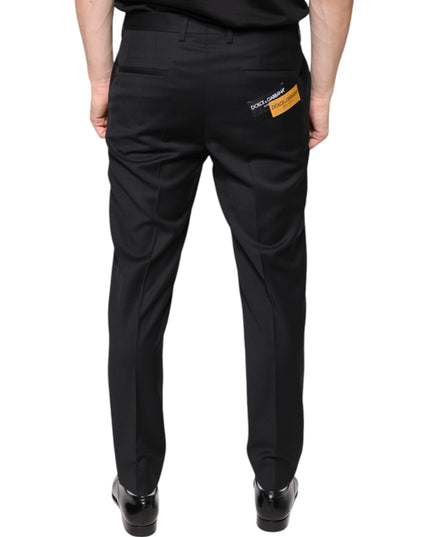 Dolce & Gabbana Black Wool Skinny Men Dress Pants
