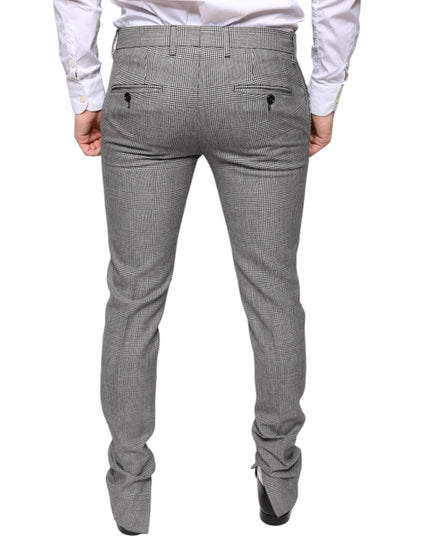 Dolce & Gabbana Gray Check Tartan Wool Skinny Pants