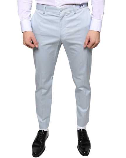 Dolce & Gabbana Light Blue Cotton Dress Pants