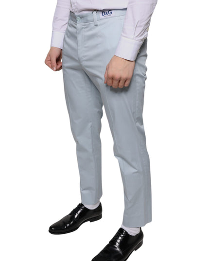 Dolce & Gabbana Light Blue Cotton Dress Pants