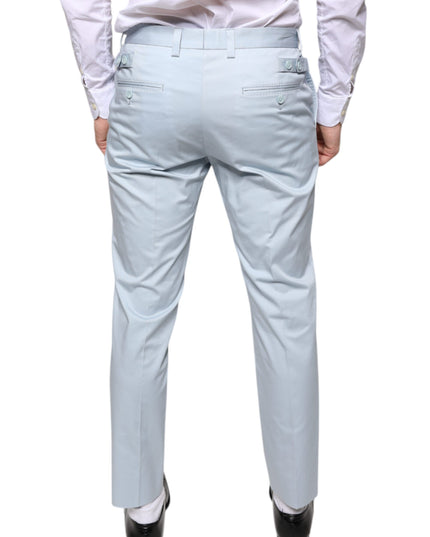 Dolce & Gabbana Light Blue Cotton Dress Pants
