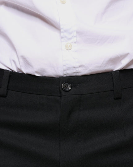 Dolce & Gabbana Black Wool Skinny Men Dress Pants