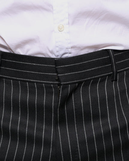 Dolce & Gabbana Black Stripes Skinny Men Dress Pants