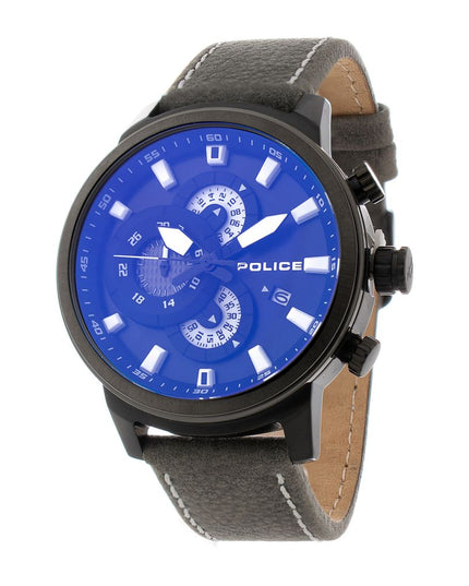 Police Gray Leather Dress Watch