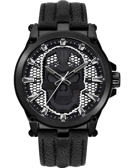 Police Black Leather Dress Watch