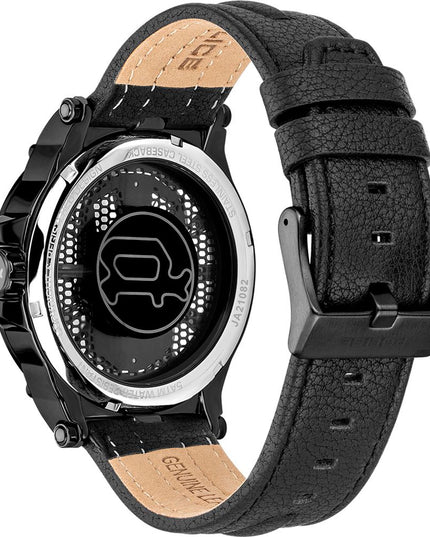 Police Black Leather Dress Watch