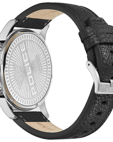 Police Black Leather Dress Watch