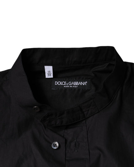 Dolce & Gabbana Black Cotton Button Down Men Casual Shirt