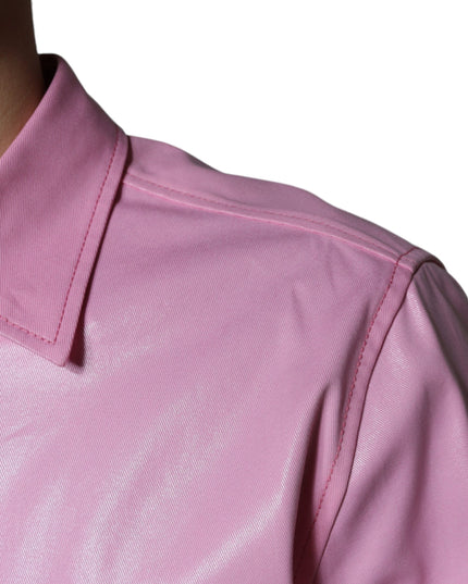 Dolce & Gabbana Pink Cotton Collared Button Down Shirt