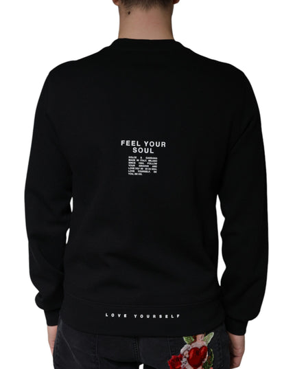 Dolce & Gabbana Black Logo Print CrewNeck Sweatshirt Sweater