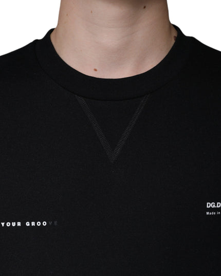 Dolce & Gabbana Black Logo Print CrewNeck Sweatshirt Sweater