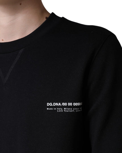 Dolce & Gabbana Black Logo Print CrewNeck Sweatshirt Sweater
