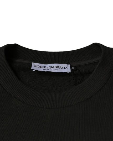 Dolce & Gabbana Army Green DG Crown Crew Neck Pullover Sweater