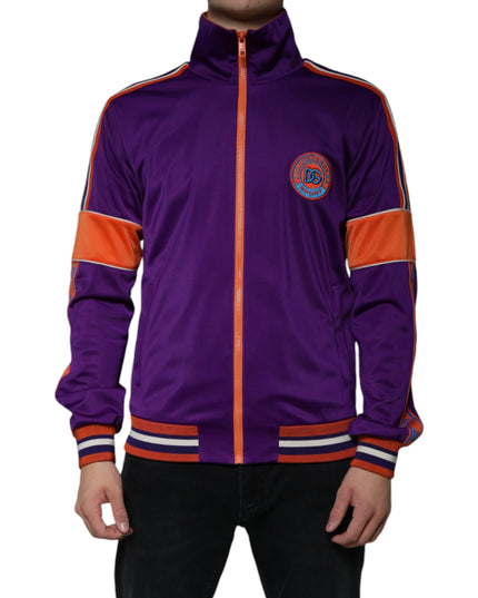 Dolce & Gabbana Purple Polyester Full Zip Long Sleeve Sweater