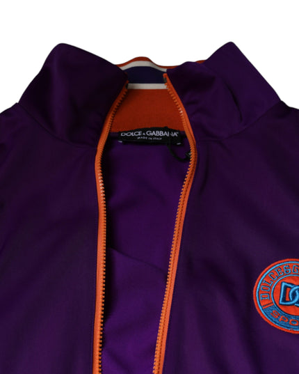 Dolce & Gabbana Purple Polyester Full Zip Long Sleeve Sweater